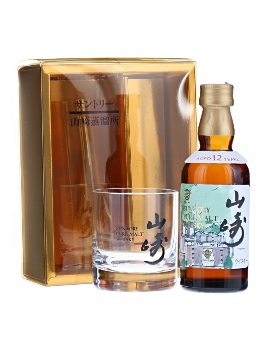 山崎 12年 ピュア モルト 水彩画 グラス付き 50ml / 43% - Kabukiwhisky Buy Japanese whisky